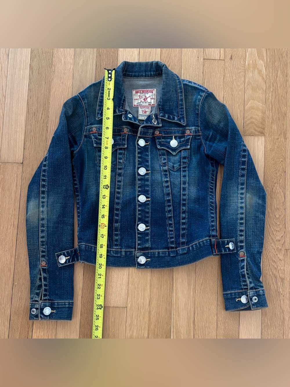 Vintage True Religion Denim Jacket Emily Womens S Y2K Trucker Western 2000s Crop - Picture 7 of 12